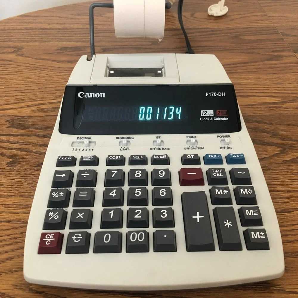 Canon P170DH3 12 Digit Desktop Printing Calculator Multi-Function Professional